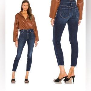 Mother The Stunner Ankle Fray High Rise Teaming Up Blue Jeans Women’s Size 26